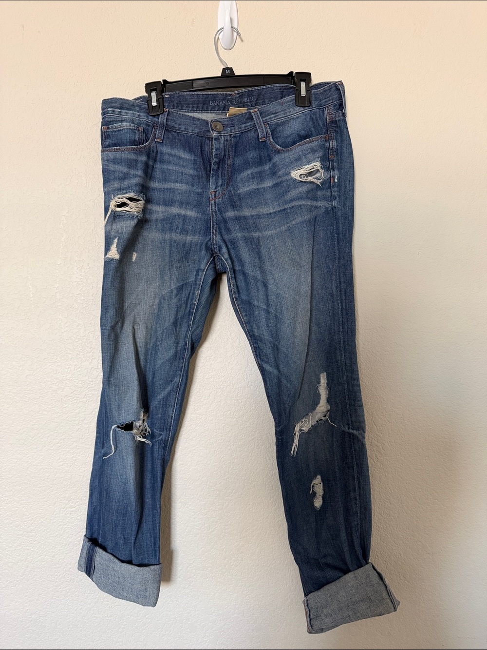 Banana Republic Distressed Blue Boyfriend Jeans